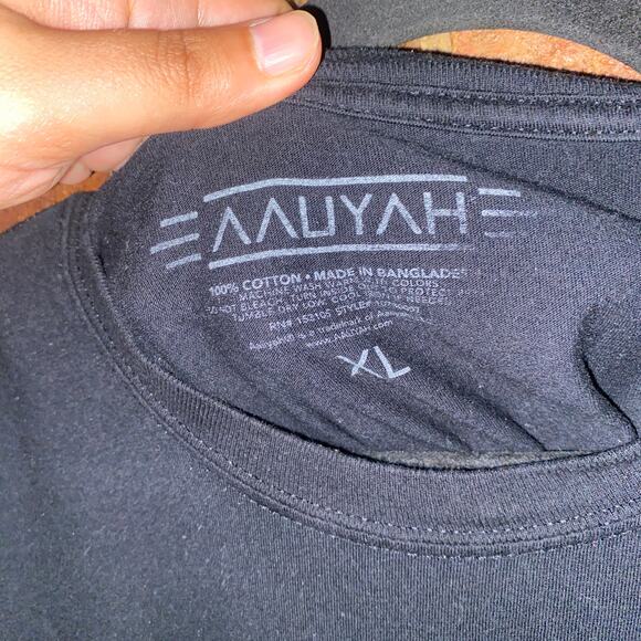 Aaliyah Black Sparkle Graphic Short Sleeve Crew Neck T-Shirt Women's Size XL - Picture 6 of 7